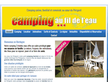 Tablet Screenshot of campingaufildeleau.com